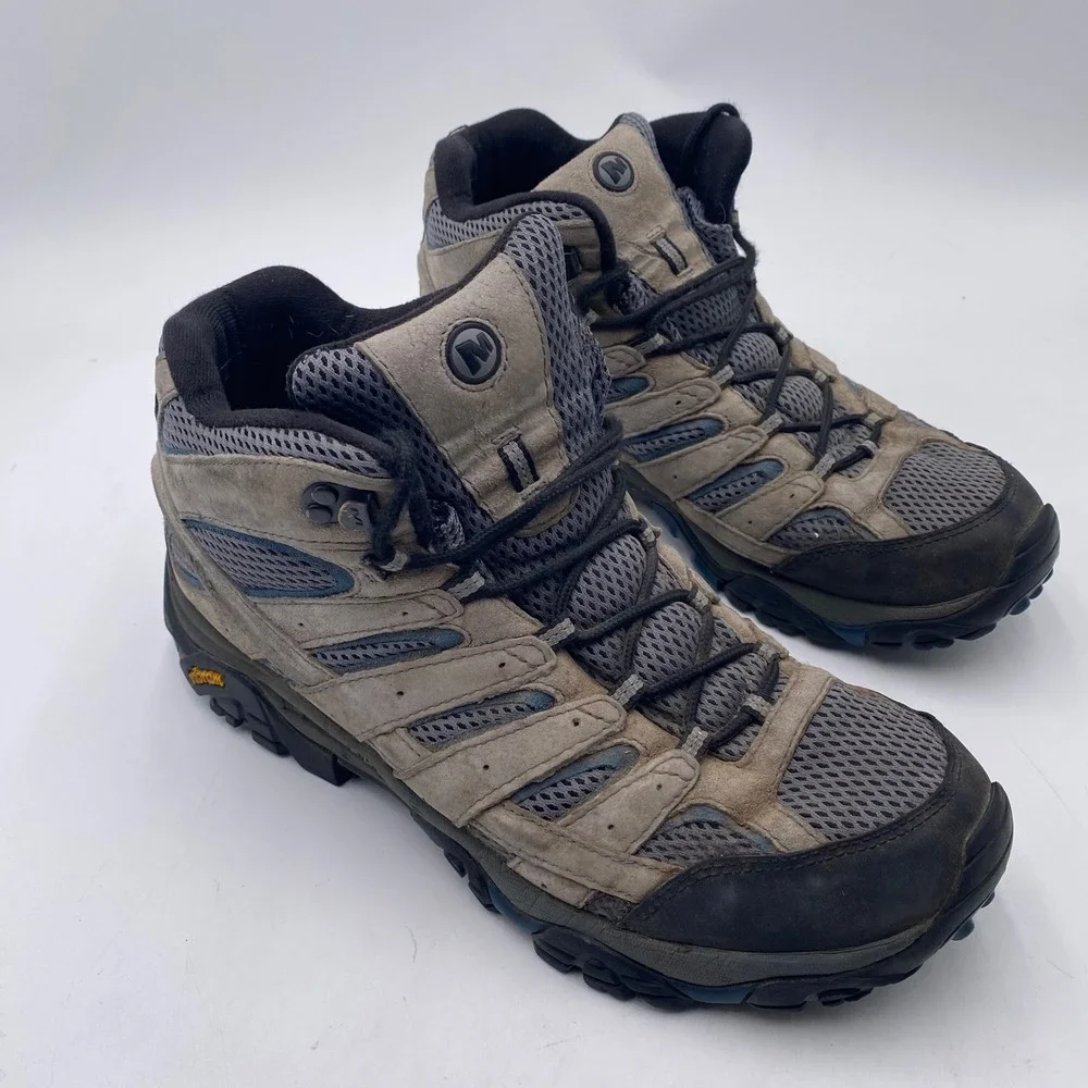 Merrell Moab 2 Mid Ventilator Hiking Boots Men 11 Walnt Grey J42485 Vibram Trail
